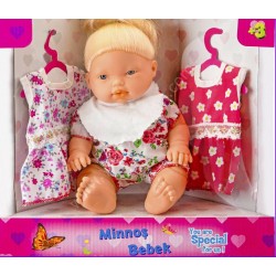 Toptan Minnoi 2 Yedek Elbiseli Bebek Et Bebek Kutulu Müzikli 