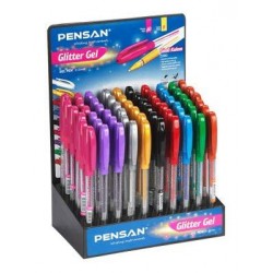 Toptan Pensan Glitter Jel Kalem Stand 60 Lı