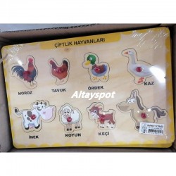 Toptan Tutmalı Ahşap Yapboz Çiftlik Hayvanları