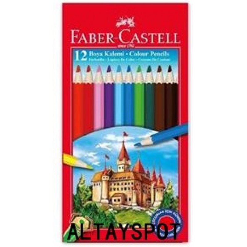 Toptan Faber Castell 12 Li Tam Boy Kuru Boya