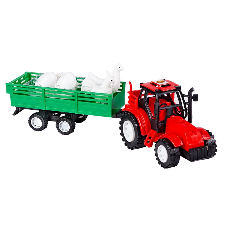 Toptan Oyuncak Sürtmeli Traktör Romuklu Tavuk Ve Yumurta Taşıyan