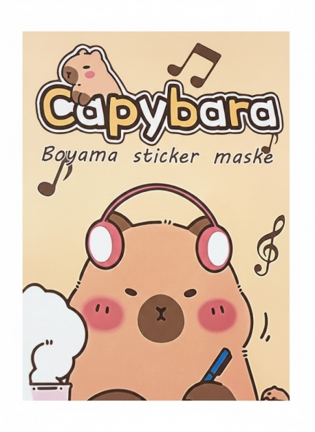 Toptan Müziksever Kapibara ile Boyama, Sticker ve Maske Seti