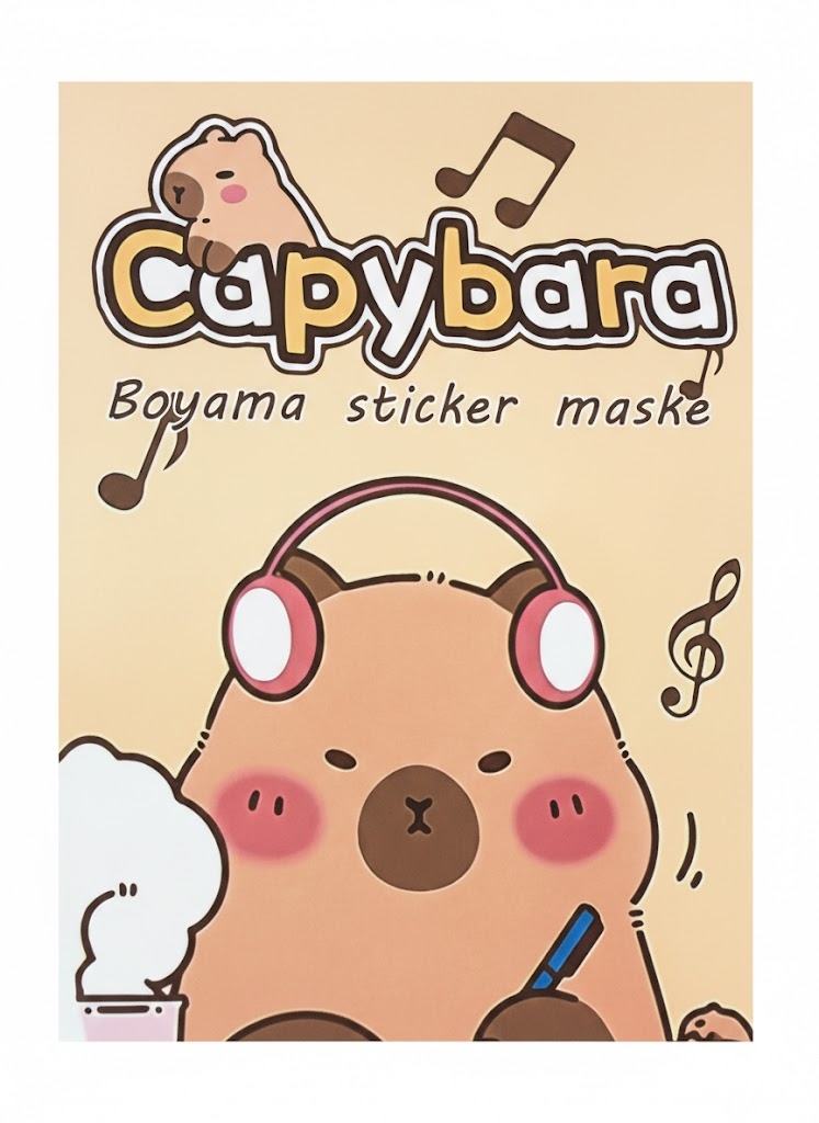 Toptan Müziksever Kapibara ile Boyama, Sticker ve Maske Seti
