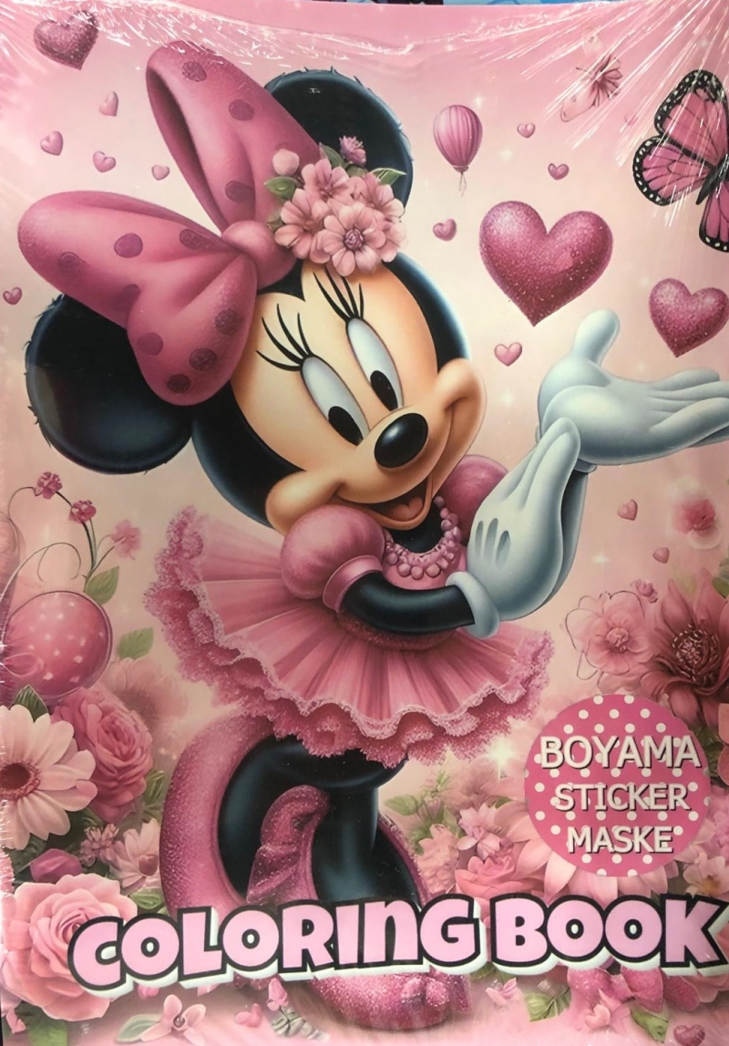 Toptan Minnie Mouse Boyama, Sticker ve Maske Seti