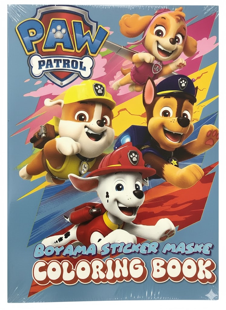 Toptan Paw Patrol Boyama Sticker Maske Coloring Book