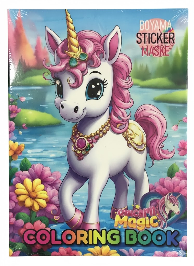 Unicorn Magic Boyama Kitabı Sticker Maske Eğlencesi