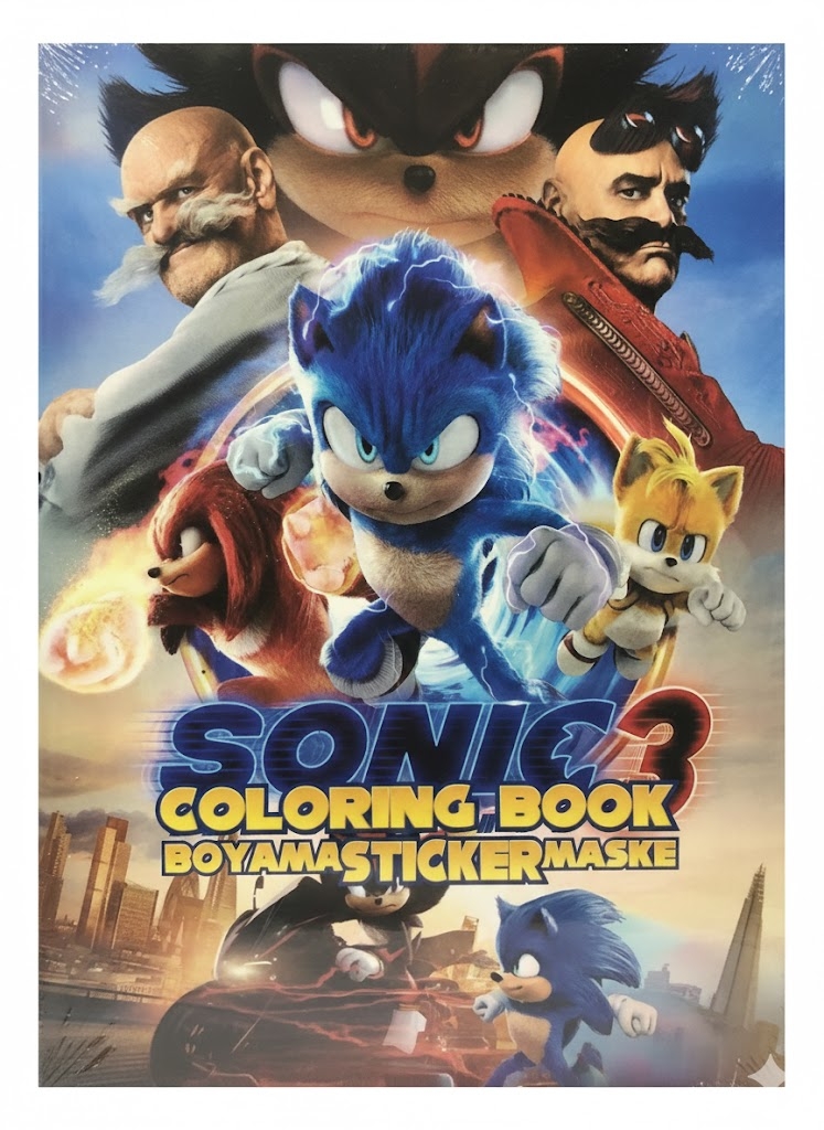 Toptan Sonic the Hedgehog Boyama, Sticker ve Maske Seti