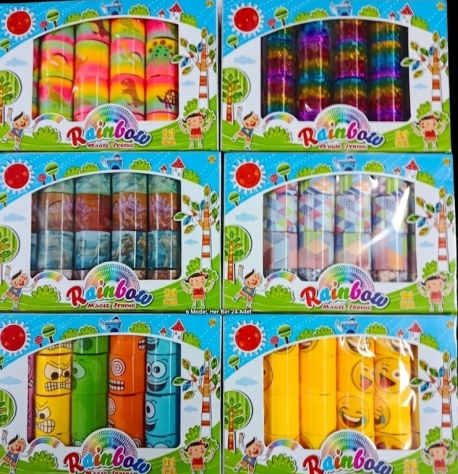 Rainbow Magic Spring - 24'lü Paket Stres Yayları (6 Farklı Model)