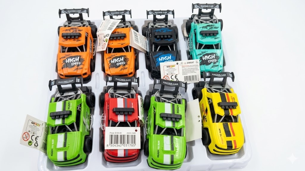 Toptan GoKidy Yarış Arabası Seti - 8'li Karma Renk Metalik Görünümlü Araçlar