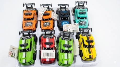 Toptan GoKidy Yarış Arabası Seti - 8'li Karma Renk Metalik Görünümlü Araçlar