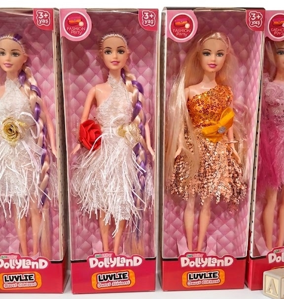 Toptan Luvlie Davet Sürücüsü Moda Bebekleri - Uzun Saçlı ve Işıltılı Elbiseli
