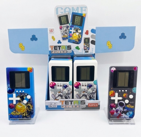 Toptan Nostaljik Uzay Temalı Tetris El Atarisi – Standlı 12'li Stand Kutulu Çocuk Oyun Konsolu